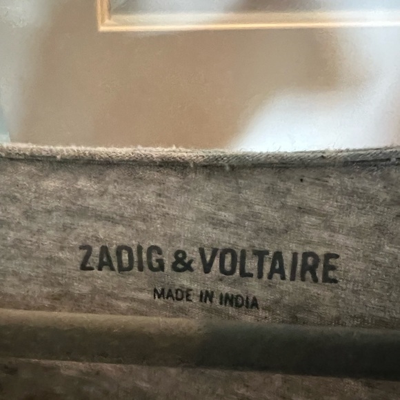 Zadig and Voltaire grey long sleeve with rhinestone skull on back. Size small - Picture 3 of 3